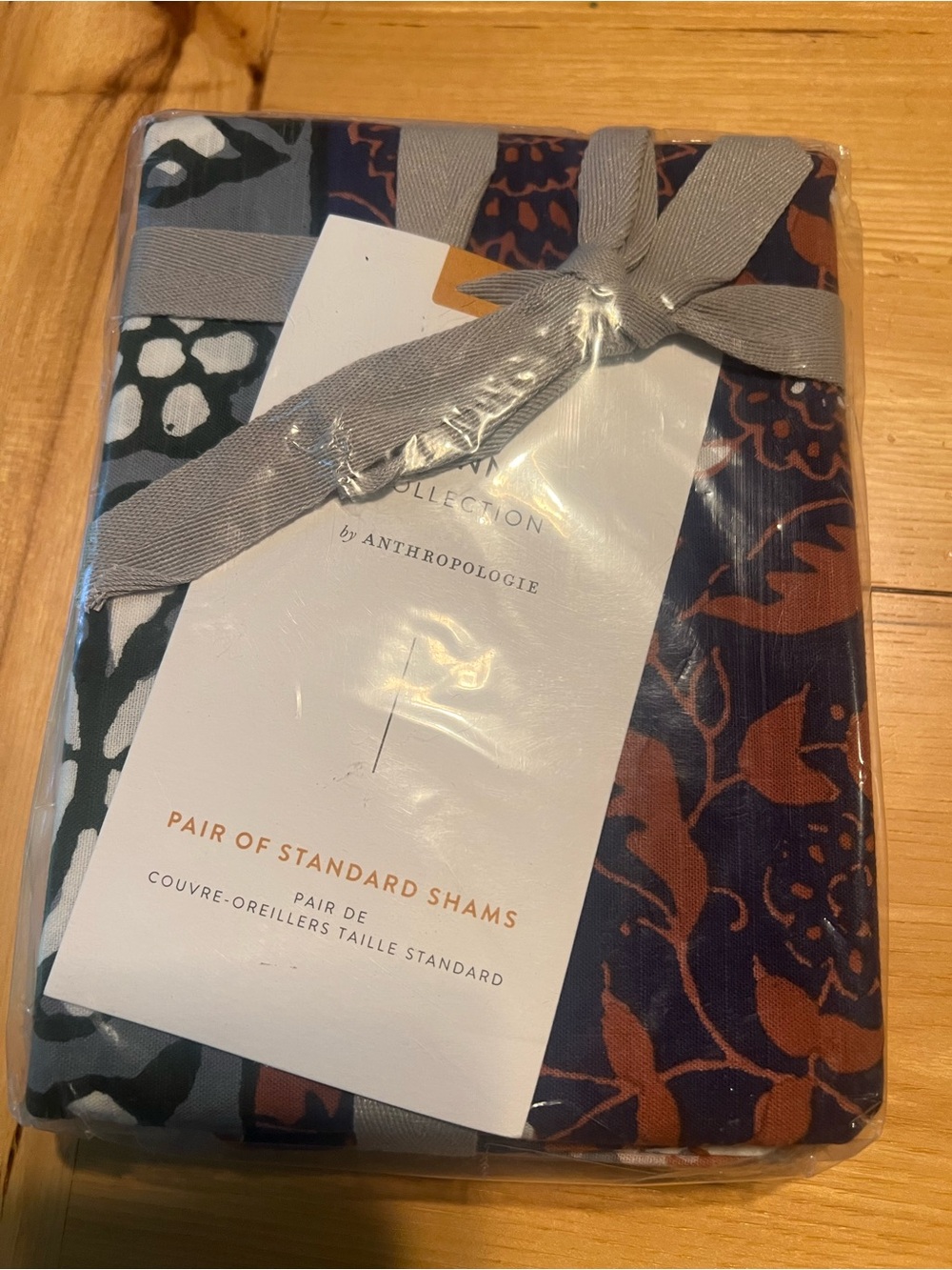 Anthropologie Standard Shams in Navy, Rust, Gray
